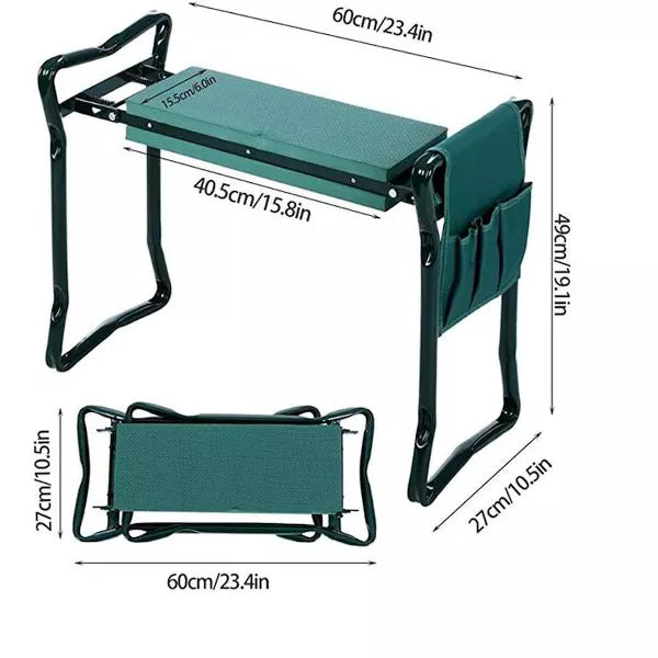 Garden Bench and Kneeler Stools Gardening With Side Bag Pockets for Tools, Portable and Lightweight, Great Gift For Gardeners